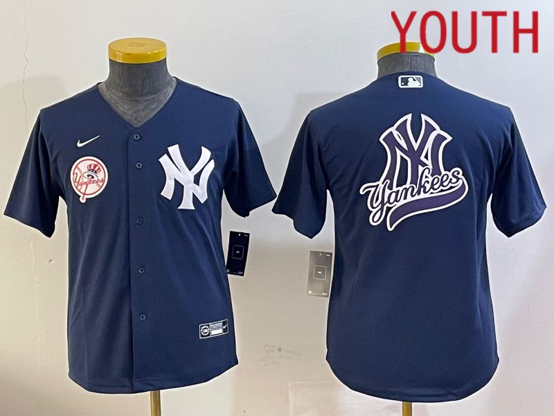 Youth New York Yankees Blank Blue Game 2024 Nike MLB Jersey style 12093